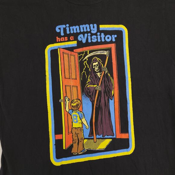 Steven Rhodes Timmy Has a Visitor Crew Neck Shirt Mens Size Large L Black - Picture 4 of 10